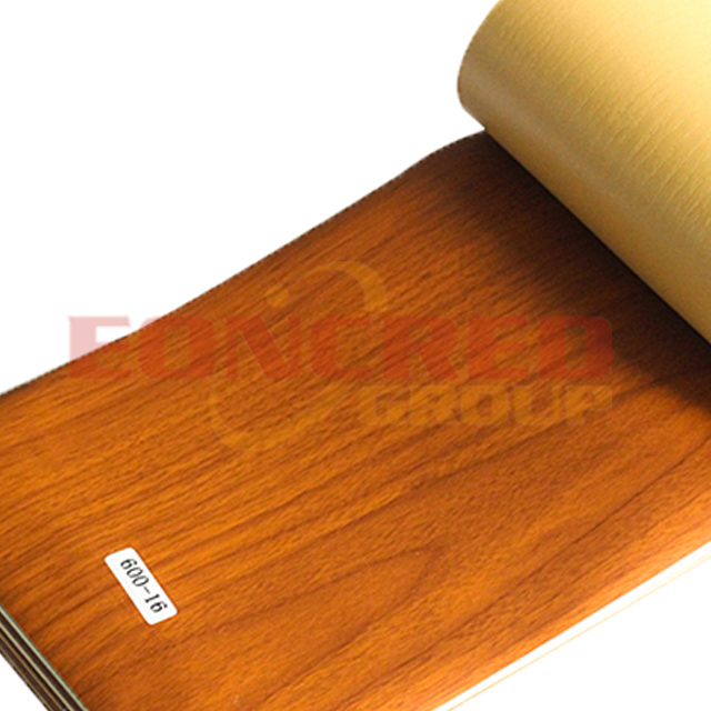 Película de PVC en relieve de color de grano de madera